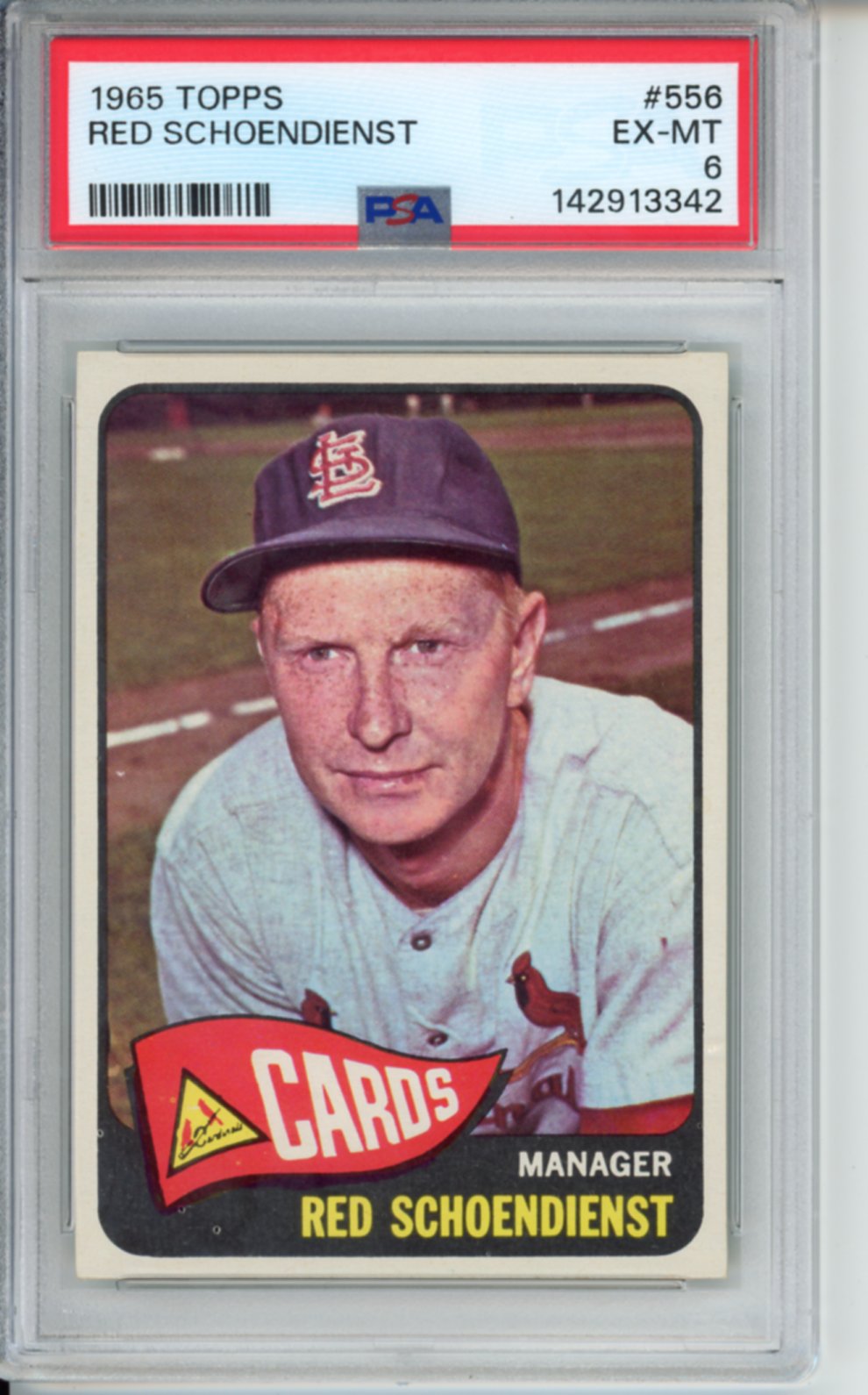1965 Topps Red Schoendienst, #556, PSA 6