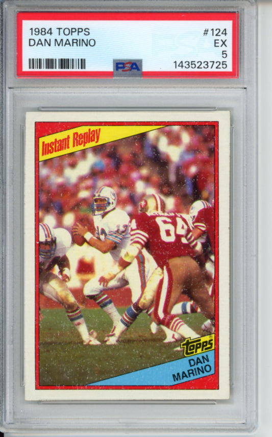 1984 Topps Dan Marino Rookie Year, #124, PSA 5