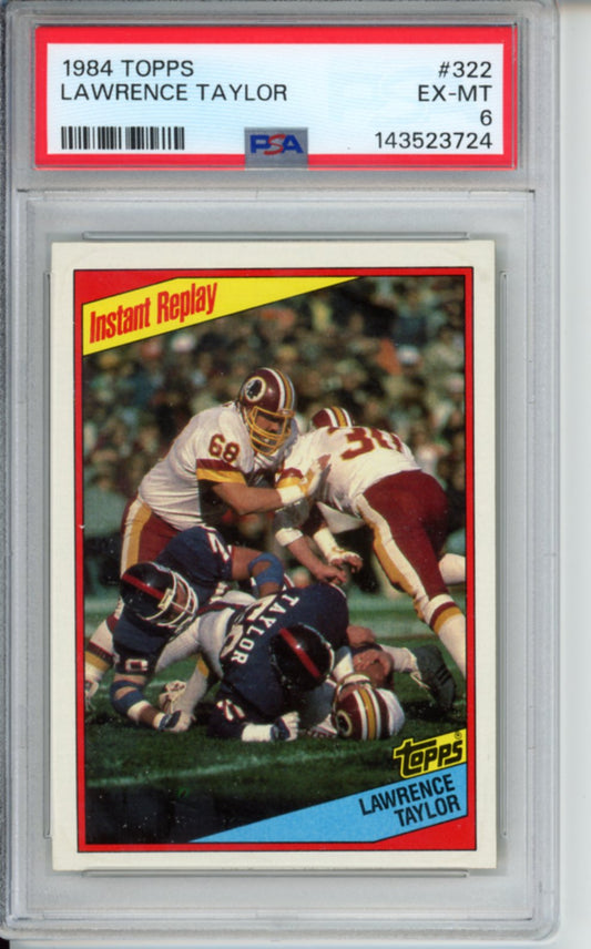 1984 Topps Lawrence Taylor, Rookie Year, #322, PSA 6