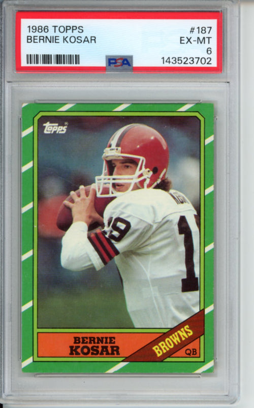 1986 Topps Bernie Kosar, #187, PSA 6
