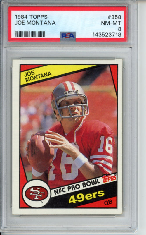 1984 Topps Joe Montana, #358, PSA 8