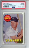 1969 Topps Mickey Mantle, Last Name in Yellow, #500, PSA 4