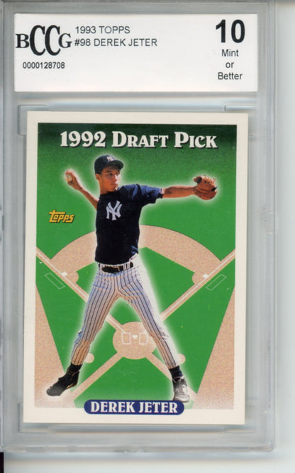 1993 Topps Derek Jeter Rookie Card, #98, BGS 10