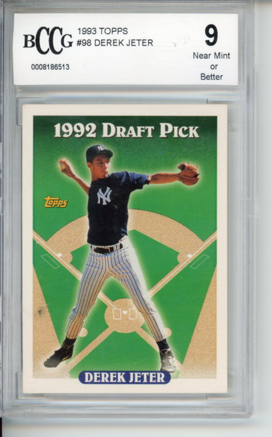 1993 Topps Derek Jeter Rookie Card, #98, BGS 9, FTS147