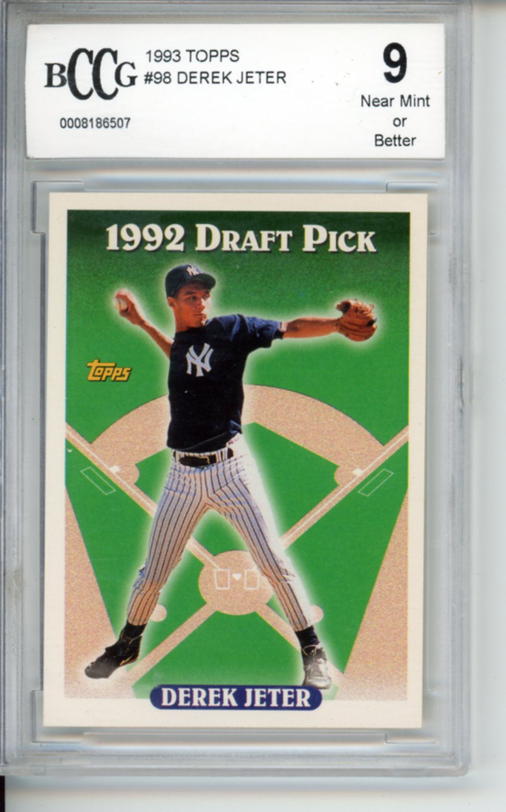 1993 Topps Derek Jeter Rookie Card, #98, BGS 9, FTS146