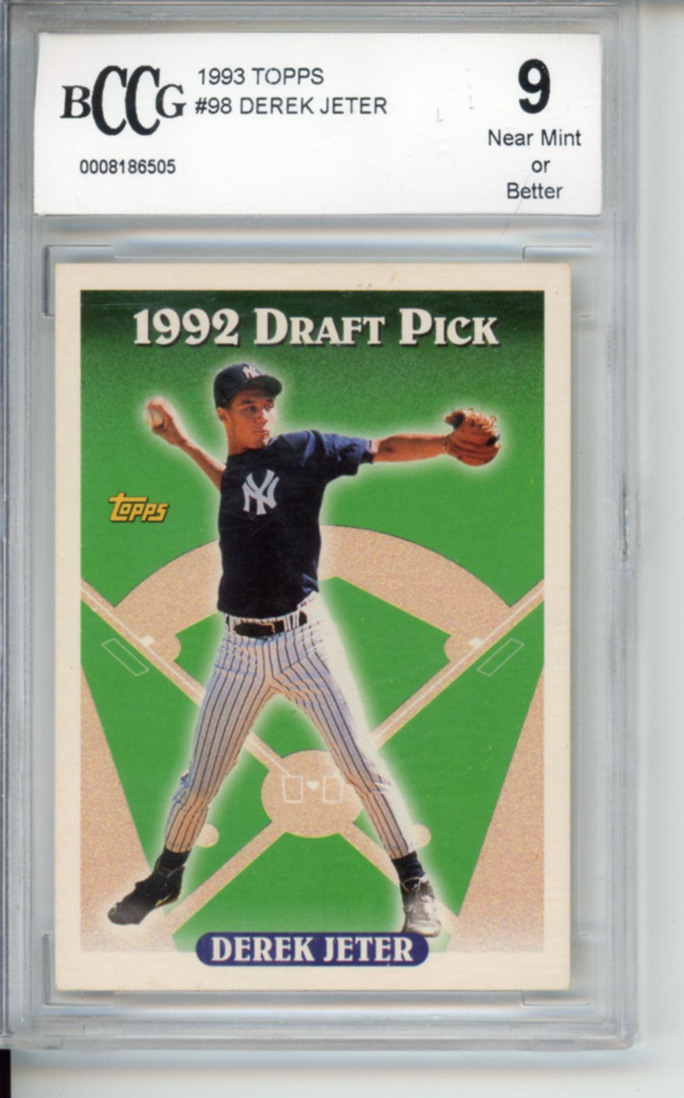 1993 Topps Derek Jeter Rookie Card, #98, BGS 9, FTS145