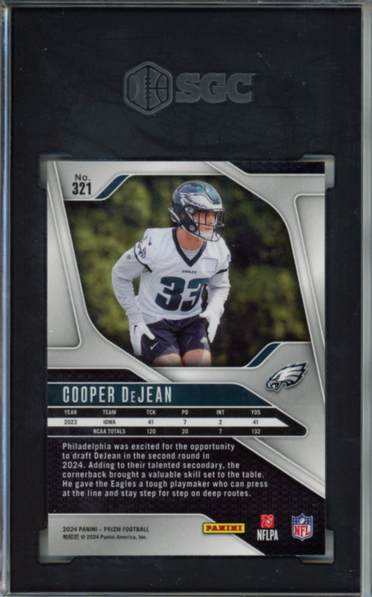 2024 Panini Prizm Cooper Dejean Rookie Card, #321, SGC 10