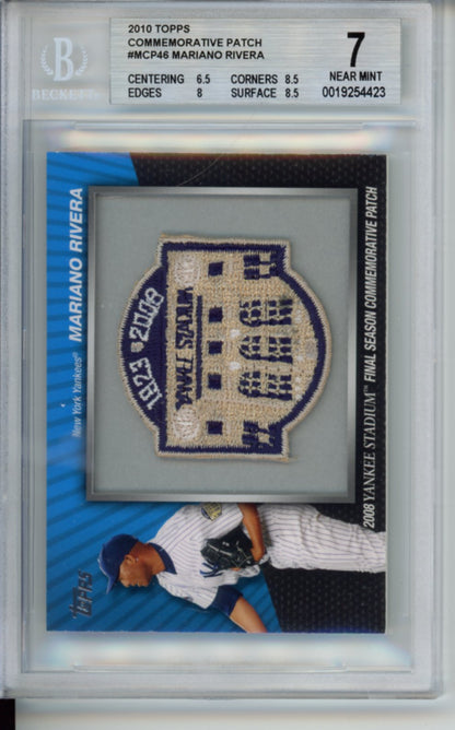 2010 Topps, 2008 Yankee Stadium Final Season Commemorative Patch, Mariano Rivera, #MCP46, BGS 7