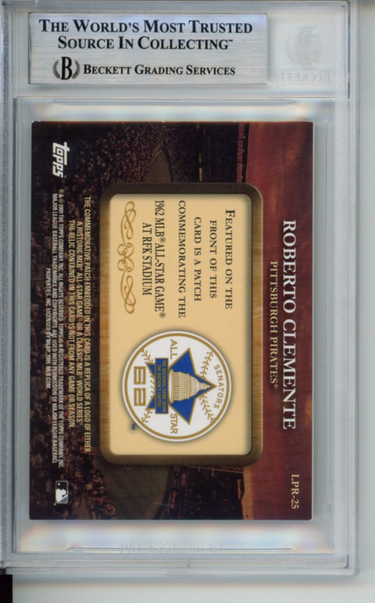 2009 Topps Legends, 1962 All-Star Game RFK Stadium Commemorative Patch, Roberto Clemente, #LPR25, BGS 8.5