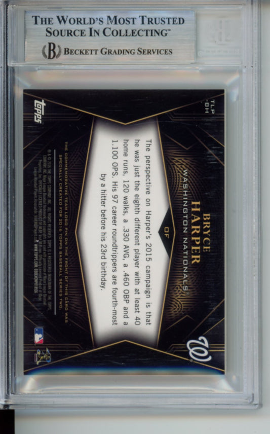 2016 Topps, Series 2, Team Logo Pins, Bryce Harper, #TLPBH, BGS 9