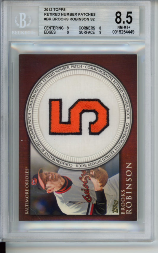 2012 Topps Retired Number Patches, Brooks Robinson, #BR, BGS 8.5