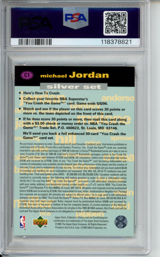 1995 Upper Deck, C.C. Crash the Game, Scoring Silver, Michael Jordan, #C1, PSA 10