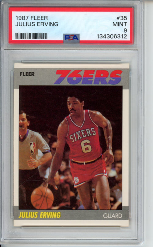1987 Fleer Julius Erving, #35, PSA 9