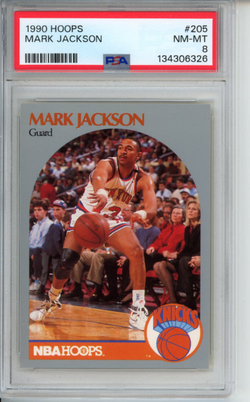1990 Hoops Mark Jackson, (Menendez brothers in the Background), #206, PSA 8