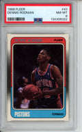 1988 Fleer, Dennis Rodman, Rookie Card, #43, PSA 8