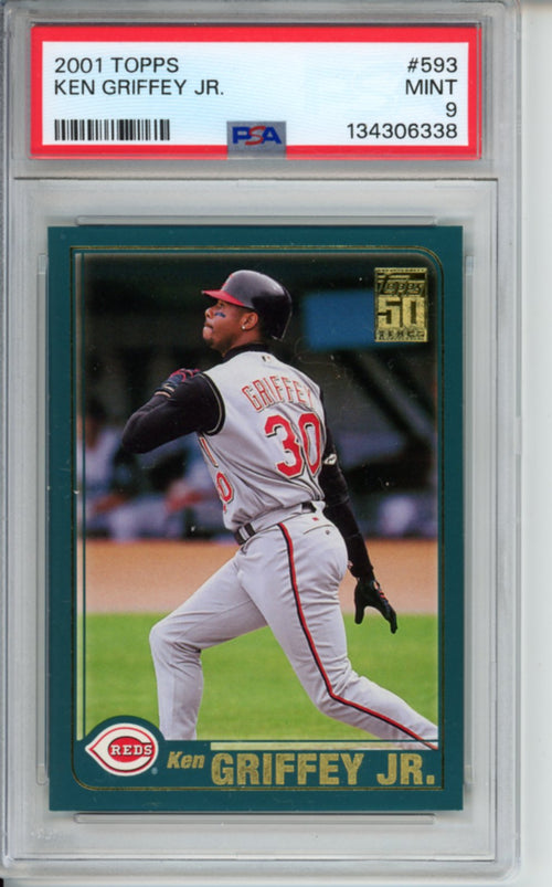 2001 Topps, 50th Anniversary, Ken Griffey Jr., #593, PSA 9