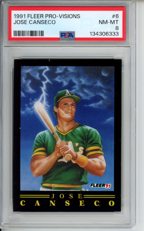 1991 Fleer Pro-Visions, Jose Canseco, #6, PSA 8