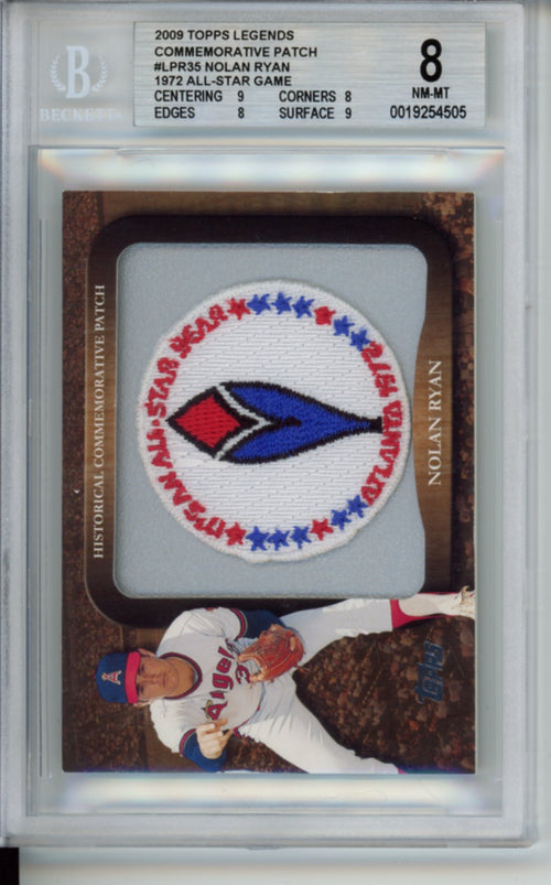 2009 Topps Legends of the Game, 1972 All-Star Game Commemorative Patch, Nolan Ryan, #LPR35, BGS 8