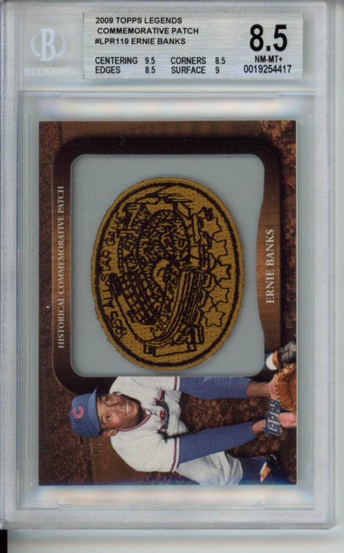 2009 Topps Legends of the Game, 1955 All-Star Game Commemorative Patch, Ernie Banks, #LPR119, BGS 8.5