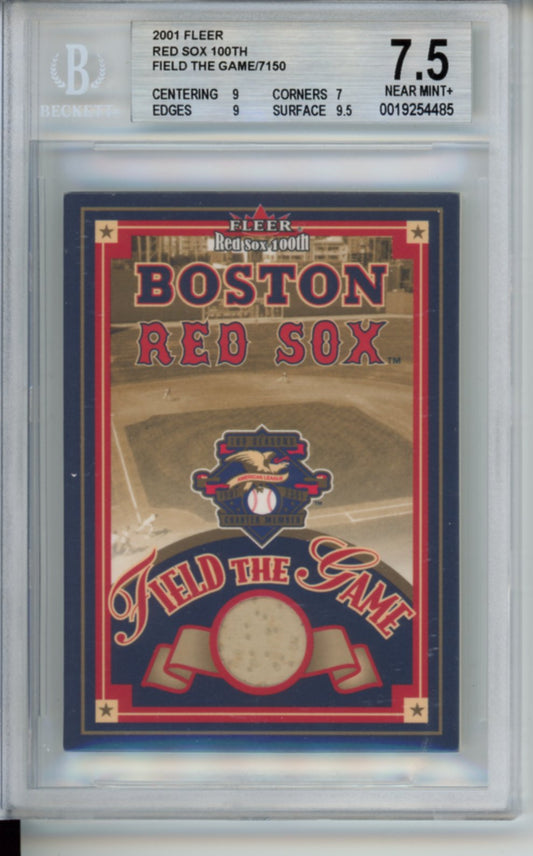 2001 Fleer, Red Sox 100th Field of the Game, Memorabilia Relic Game Used Base, #7150, BGS 7.5