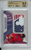 2017 Topps, Series 2, Independence Day MLB Silhouetted Batter Logo Patch, Max Scherzer, #IDMLMSC, BGS 9.5