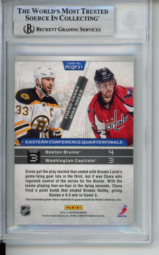 2012 Panini Certified, Path to the Cup Quarter Finals, Game-Worn Dual Jersey Patch, Zdeno Chara, Numbered 139/250, #PCQF31, BGS 9