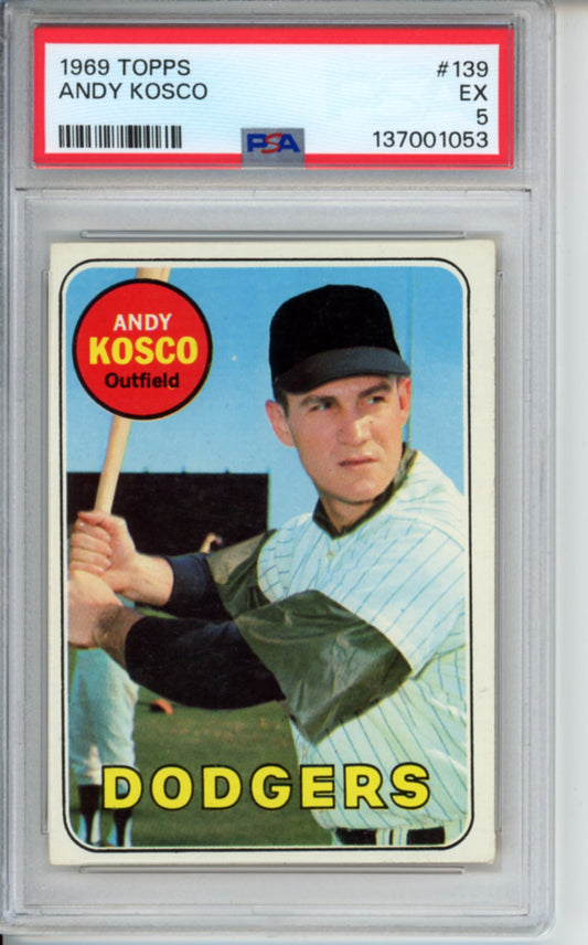 1969 Topps, Andy Kosco, #139, PSA 5