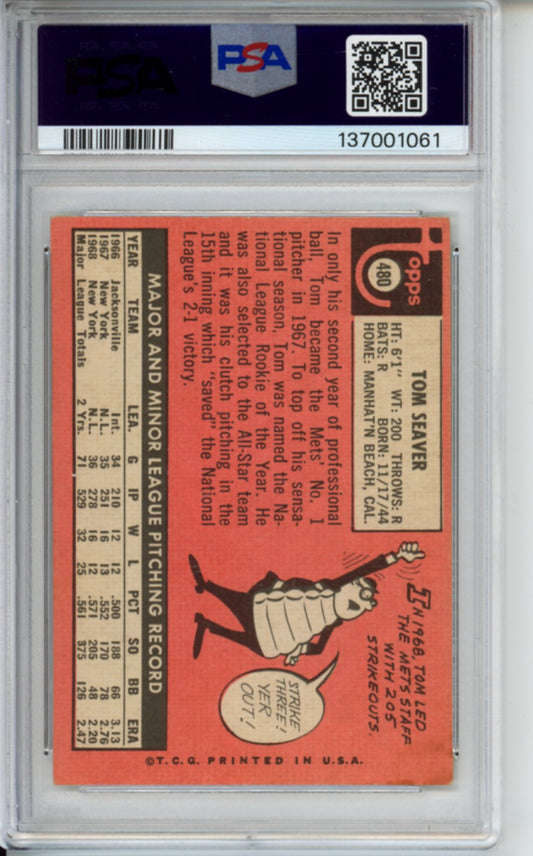 1969 Topps, Tom Seaver, #480, PSA 4
