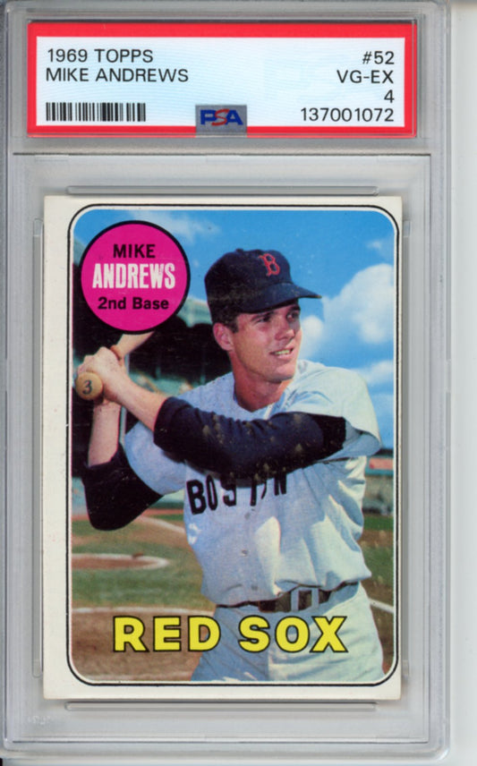 1969 Topps, Mike Andrews, #52, PSA 4