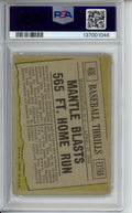 1961 Topps, Mantle Blasts 565 FT. Home Run, #406, PSA 3.5