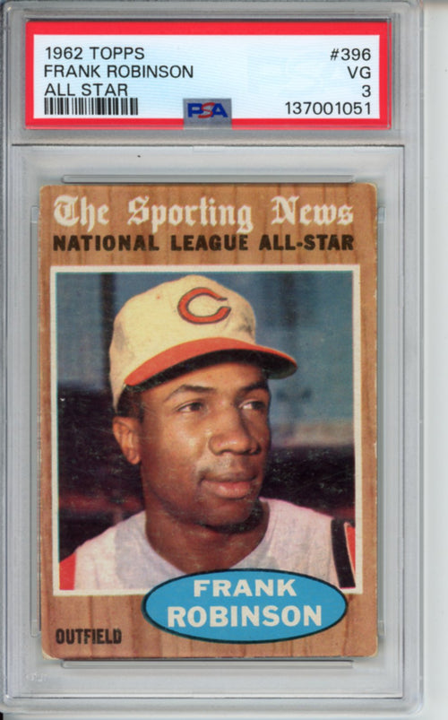 1962 Topps, All-Star, Frank Robinson, #396, PSA 3