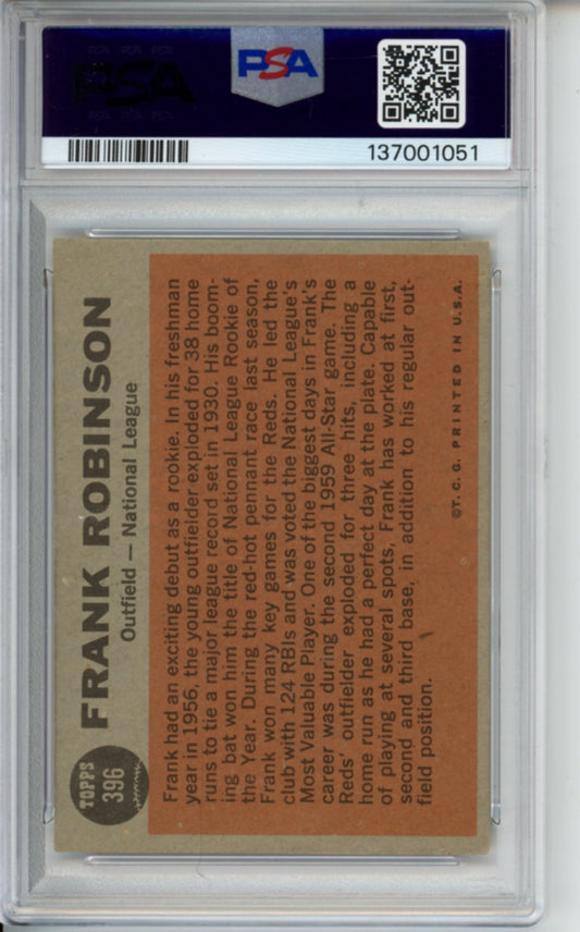 1962 Topps, All-Star, Frank Robinson, #396, PSA 3