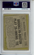 1961 Topps, Play 26-Inning Tie, Brooklyn-Boston, #403, PSA 3