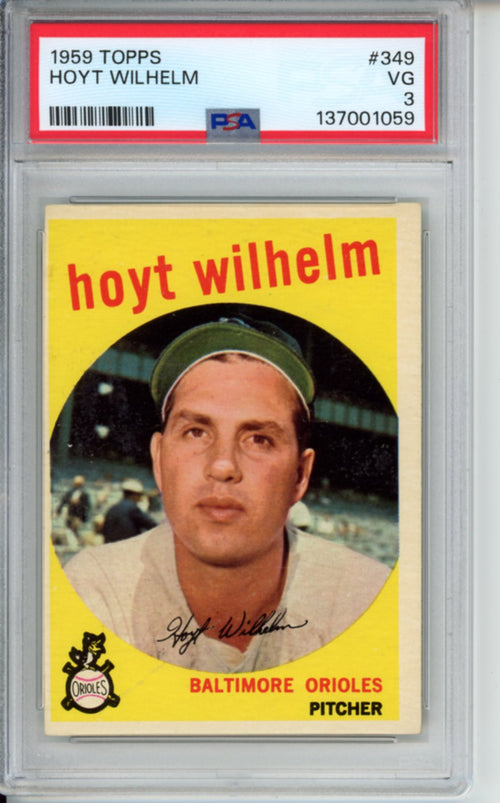 1959 Topps Hoyt Wilhelm, #349, PSA 3