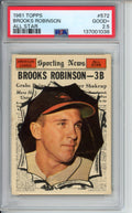 1961 Topps All Star, Brooks Robinson, High Number, #572, PSA 2.5