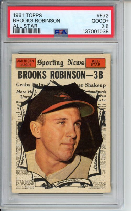 1961 Topps All Star, Brooks Robinson, High Number, #572, PSA 2.5