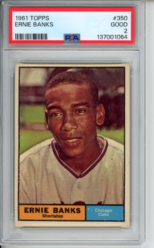 1961 Topps Ernie Banks, #350, PSA 2