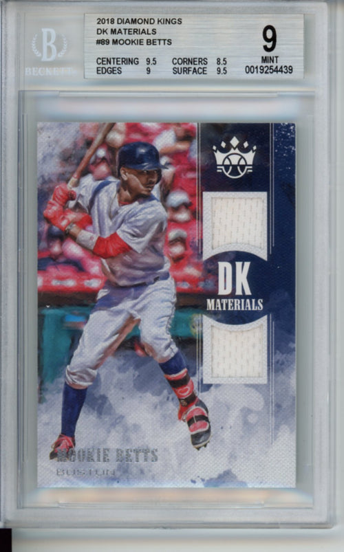 2018 Diamond Kings, DK Materials, Mookie Betts, #DKM-MB, BGS 9