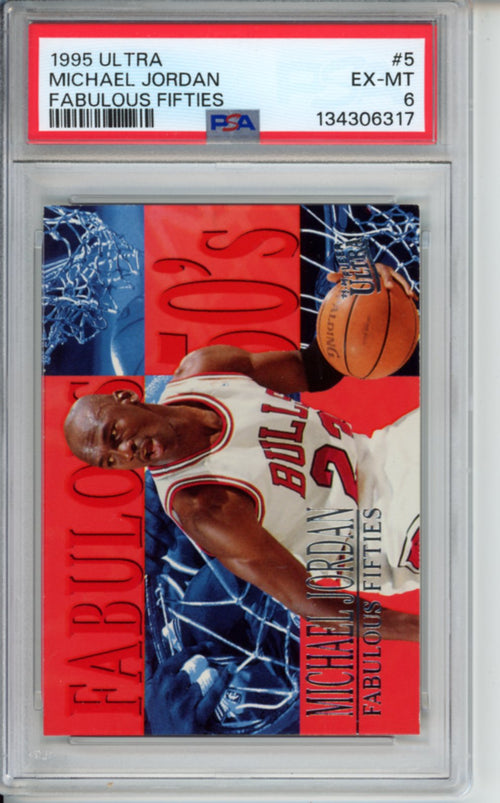 1995 Fleer Ultra, Fabulous Fifties, Michael Jordan, #5, PSA 6