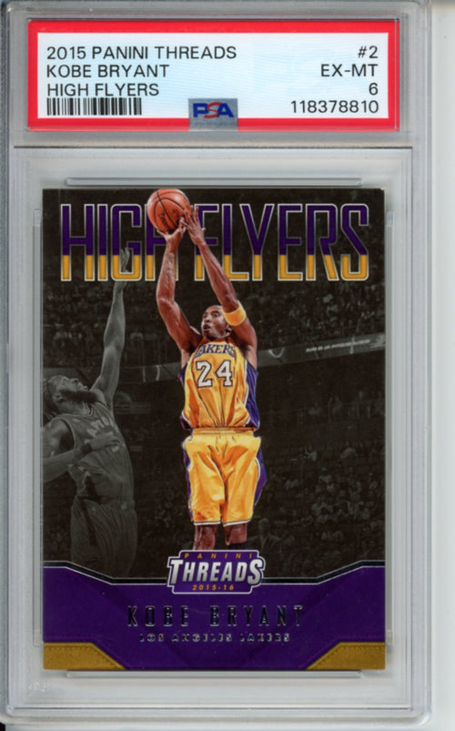 2015 Panini Threads, High Flyers, Kobe Bryant, #2, PSA 6